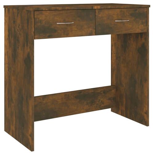 Skrivebord 80x40x75 cm konstrueret træ røget egetræsfarve