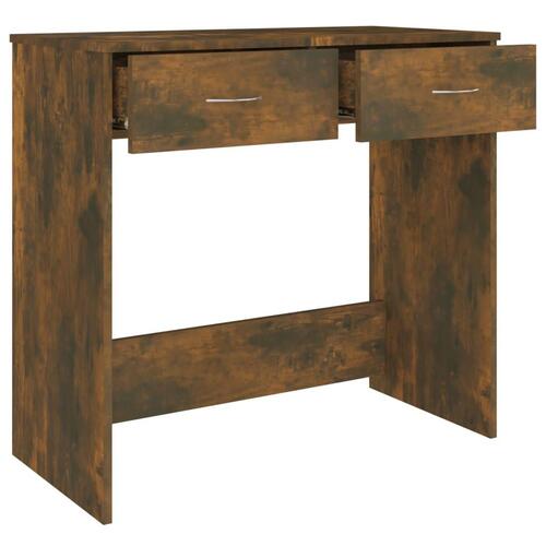 Skrivebord 80x40x75 cm konstrueret træ røget egetræsfarve