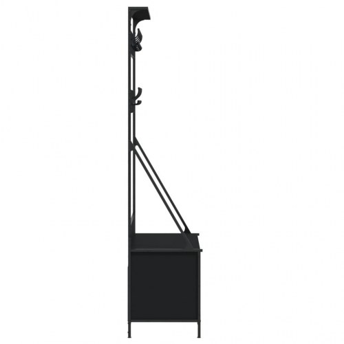 Tøjstativ med skoopbevaring - 100×41×184 cm, sort