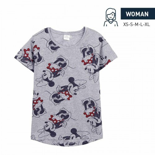 Kortærmet T-shirt til Kvinder Minnie Mouse Grå - XL