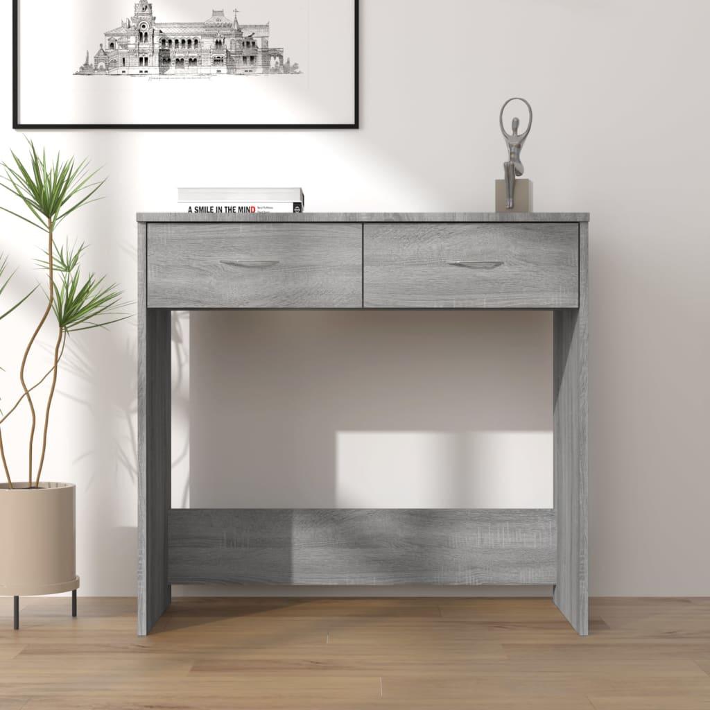 Skrivebord 80x40x75 cm konstrueret træ grå sonoma-eg