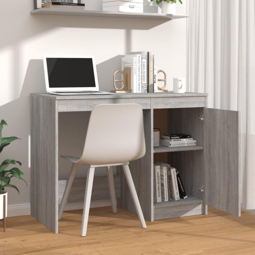 Skrivebord 100x50x76 cm konstrueret træ grå sonoma-eg