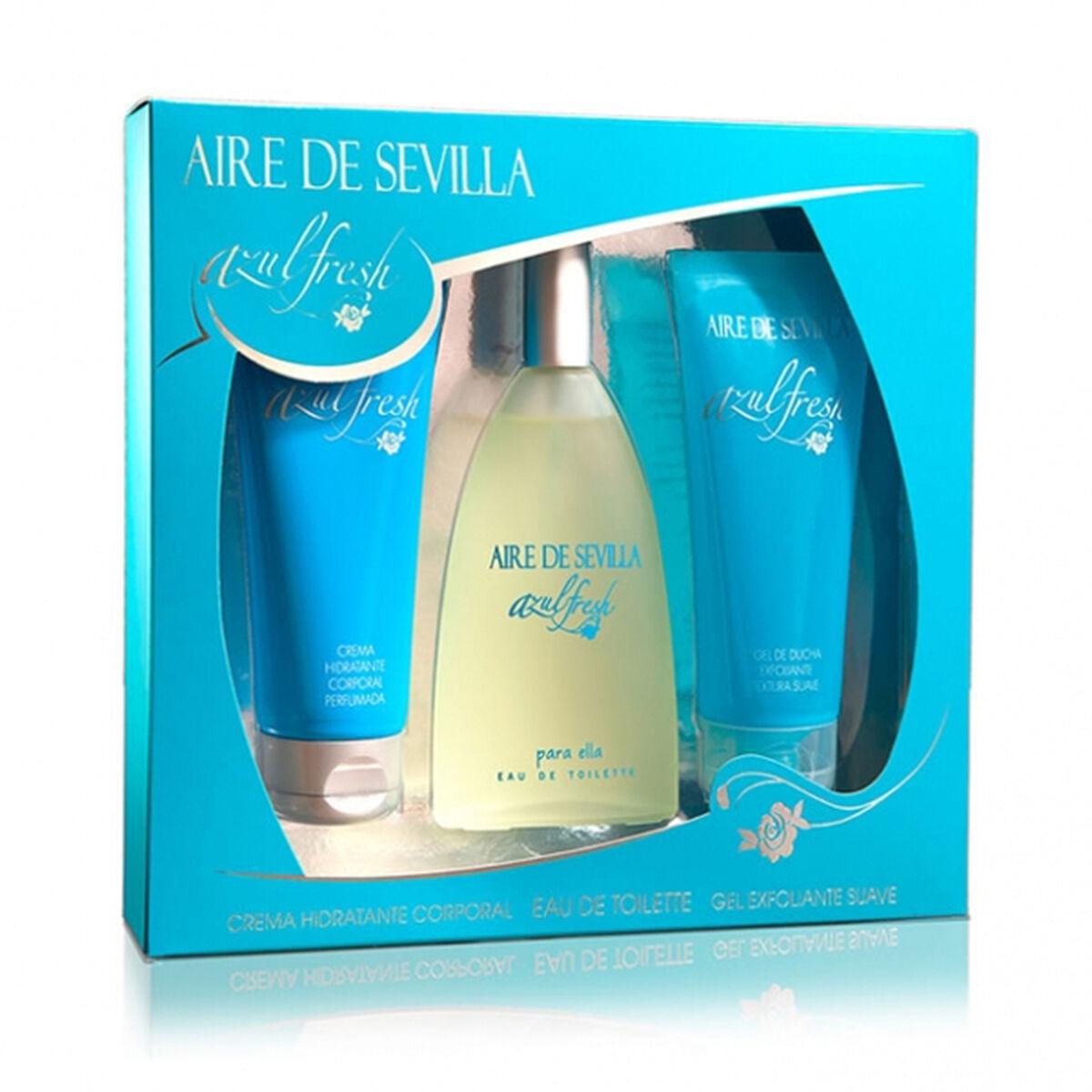 Aire de Sevilla Azul Fresh - gaveæske med eau de toilette, bodylotion og eksfolierende gel (3 dele)