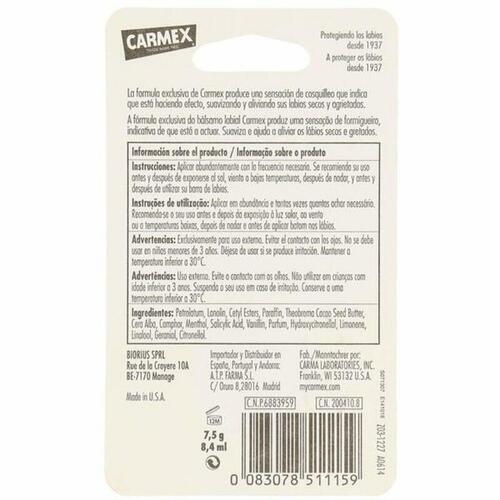 Fugtgivende læbepomade Carmex COS 002 BL (7,5 g)