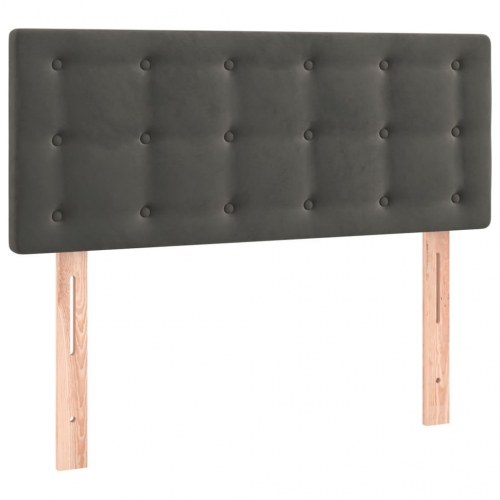 Sengegavl med LED-lys i fløjl 80 x 5 x 78/88 cm - mørkegrå