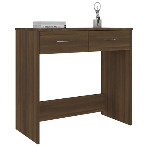 Skrivebord 80x40x75 cm konstrueret træ brun egetræsfarve