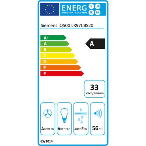 Konventions-emhætte Siemens AG LR97CBS20 Sort/Hvid