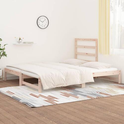 Daybed med udtræk 2x(90x190) cm massivt fyrretræ