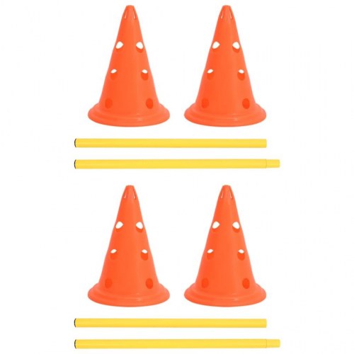 Forhindringsbanesæt til hunde orange og gul