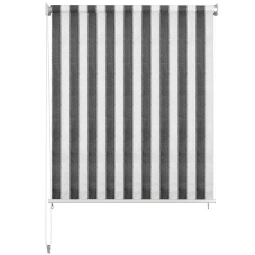 Udendørs rullegardin 300 x 140 cm antracitgrå og hvid stribet