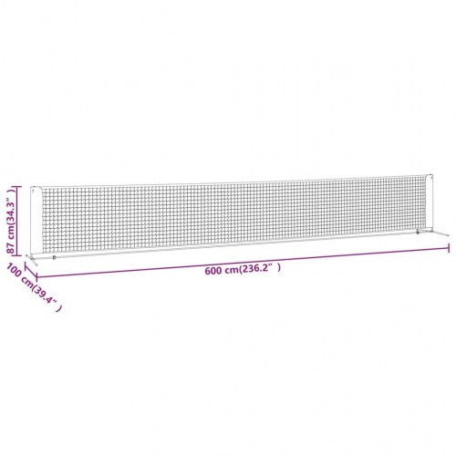 Tennisnet 600x100x87 cm polyester sort og rød