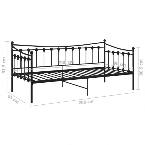 Sengestel til sovesofa 90 x 200 cm - sort