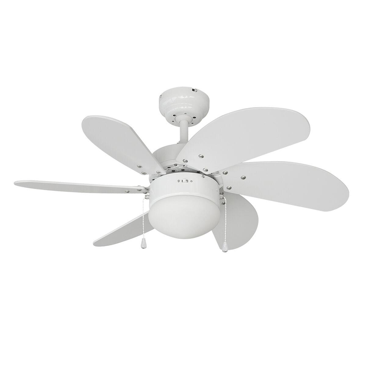 Loftsventilator Med Lys Edm 33985 Aral Hvid
