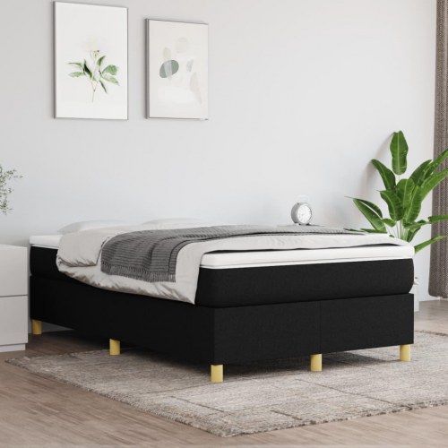 Kontinentalseng med madras 120x190 cm - stof, sort
