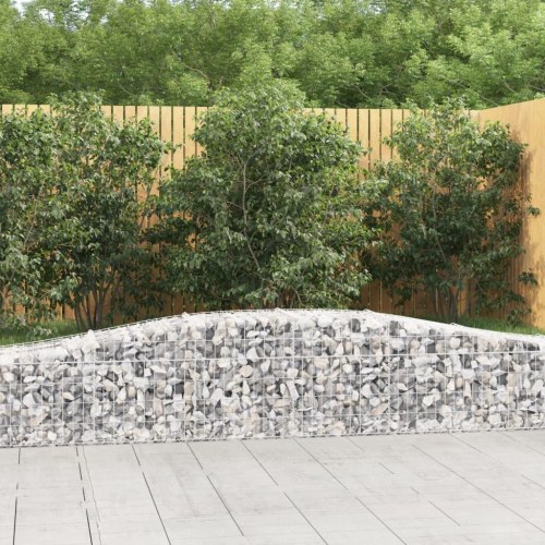 Buede gabionkurve - 6 stk. 400×50×40/60 cm i galvaniseret jern