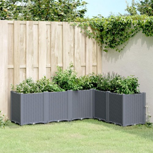 Plantekasse med 6 moduler 160 x 120 x 53 cm - blågrå