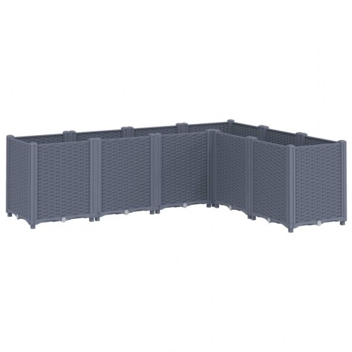 Plantekasse med 6 moduler 160 x 120 x 53 cm - blågrå
