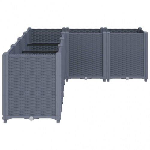 Plantekasse med 6 moduler 160 x 120 x 53 cm - blågrå