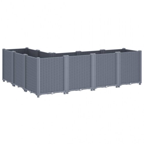 Plantekasse med 6 moduler 160 x 120 x 53 cm - blågrå
