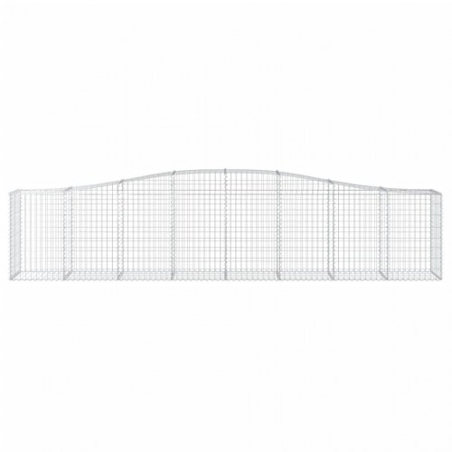 Buede gabionkurve - 9 stk. 400 × 50 × 80/100 cm i galvaniseret jern
