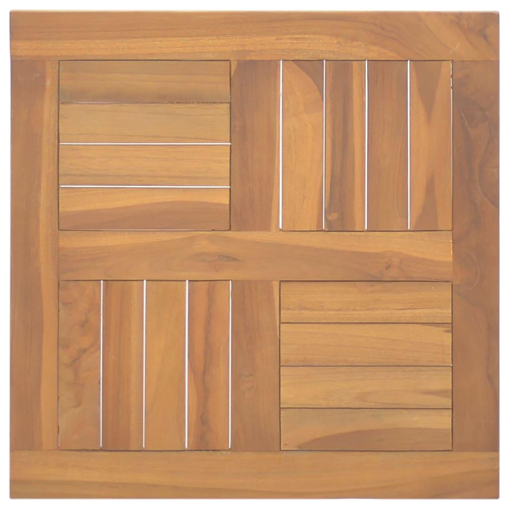 Firkantet bordplade 50x50x2,5 cm massivt teaktræ