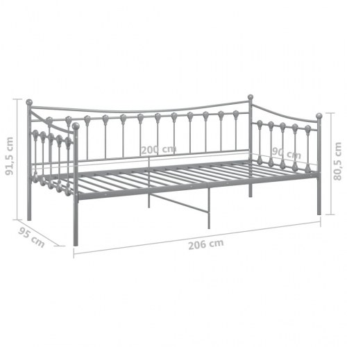 Sengestel til udtræksseng 90 x 200 cm - grå