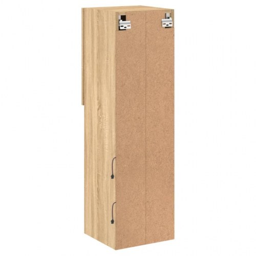Tv-borde 2 stk. med LED-lys - 30,5 × 30 × 102 cm, sonoma-eg