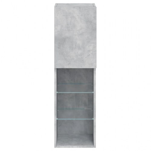 Tv-borde med LED-lys - 2 stk., 30,5×30×102 cm, betongrå