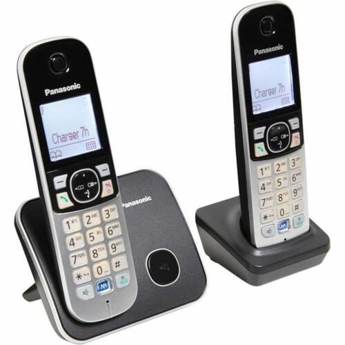 Trådløs telefon Panasonic KX-TG6812FRB Grå Sort/Sølvfarvet