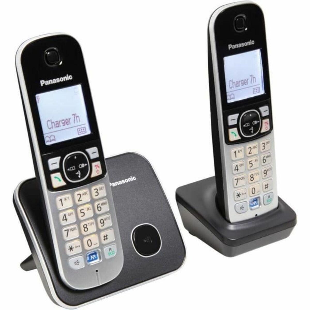 Trådløs telefon Panasonic KX-TG6812FRB Grå Sort/Sølvfarvet