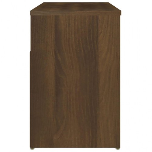 Skobænk 80x30x45 cm konstrueret træ brun egetræ