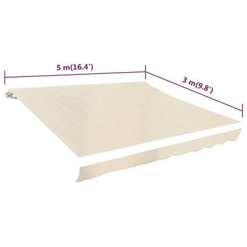 Markisedug 500x300 cm cremefarvet