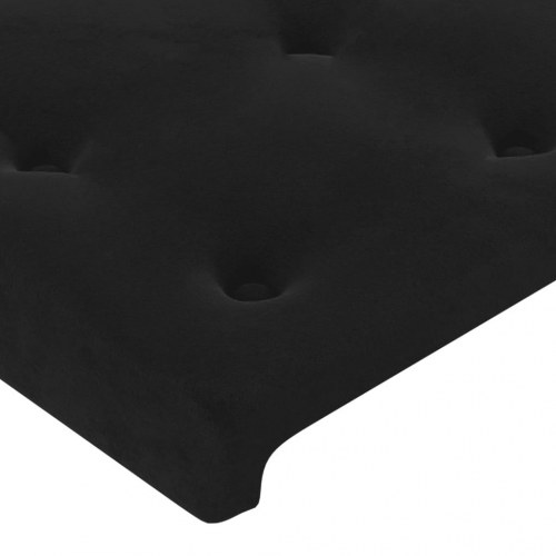 Sengegavl med LED-lys i fløjl 100 x 5 x 78/88 cm - sort