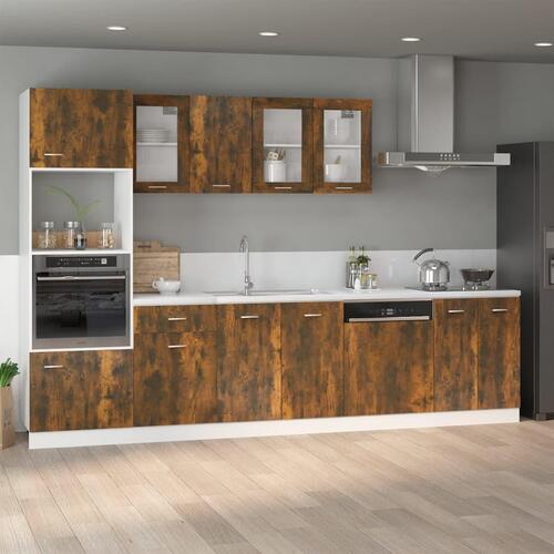 Skab 80x46x81,5 cm konstrueret træ røget egetræsfarve