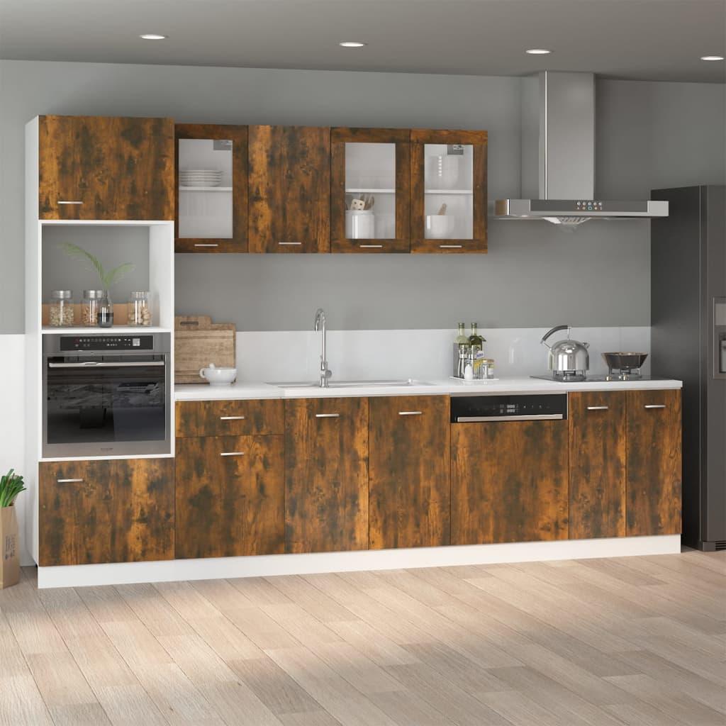 Skab 80x46x81,5 cm konstrueret træ røget egetræsfarve