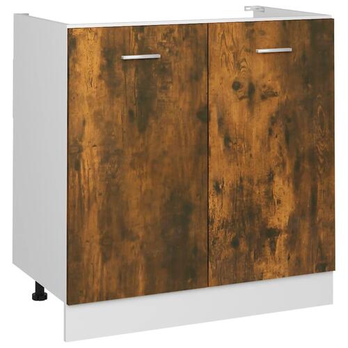 Skab 80x46x81,5 cm konstrueret træ røget egetræsfarve