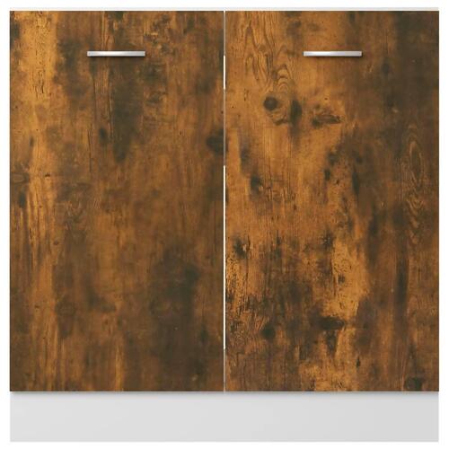 Skab 80x46x81,5 cm konstrueret træ røget egetræsfarve