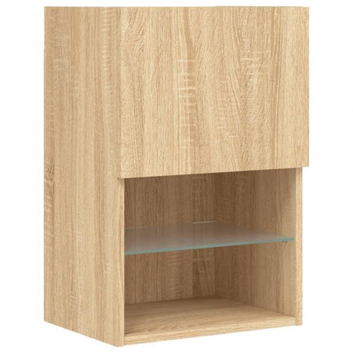 Tv-borde med LED-lys 2 stk. 40,5x30x60 cm sonoma-eg