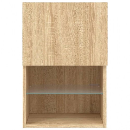 Tv-borde med LED-lys 2 stk. 40,5x30x60 cm sonoma-eg