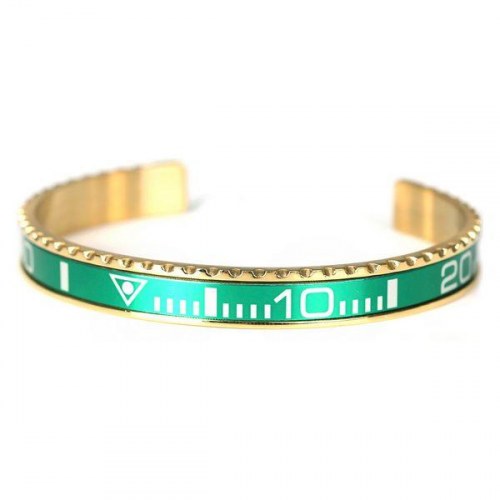 Oyster armbånd til mænd, 18 cm - grå/gylden, rustfrit stål