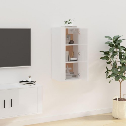 Væghængt tv-skab 40 × 34,5 × 80 cm - hvid højglans