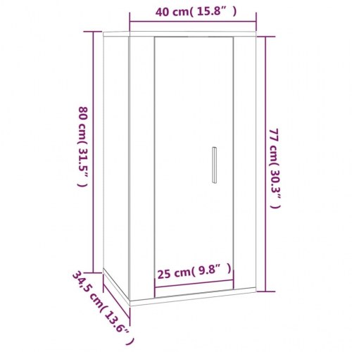 Væghængt tv-skab 40 × 34,5 × 80 cm - hvid højglans