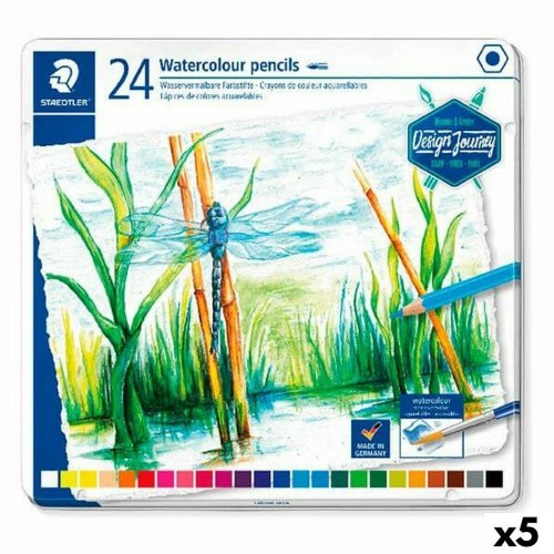 Staedtler Design Journey akvarelblyanter - 24 farver (metalæske, 5 sæt)