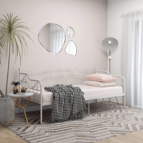 Sovesofa sengestel 90 x 200 cm i hvidt metal