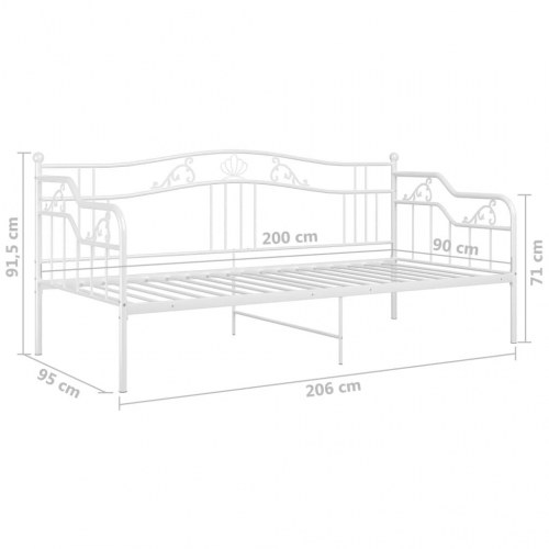 Sovesofa sengestel 90 x 200 cm i hvidt metal