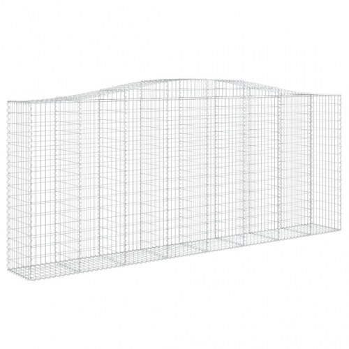 Buet gabionkurv 400×50×160/180 cm - galvaniseret jern