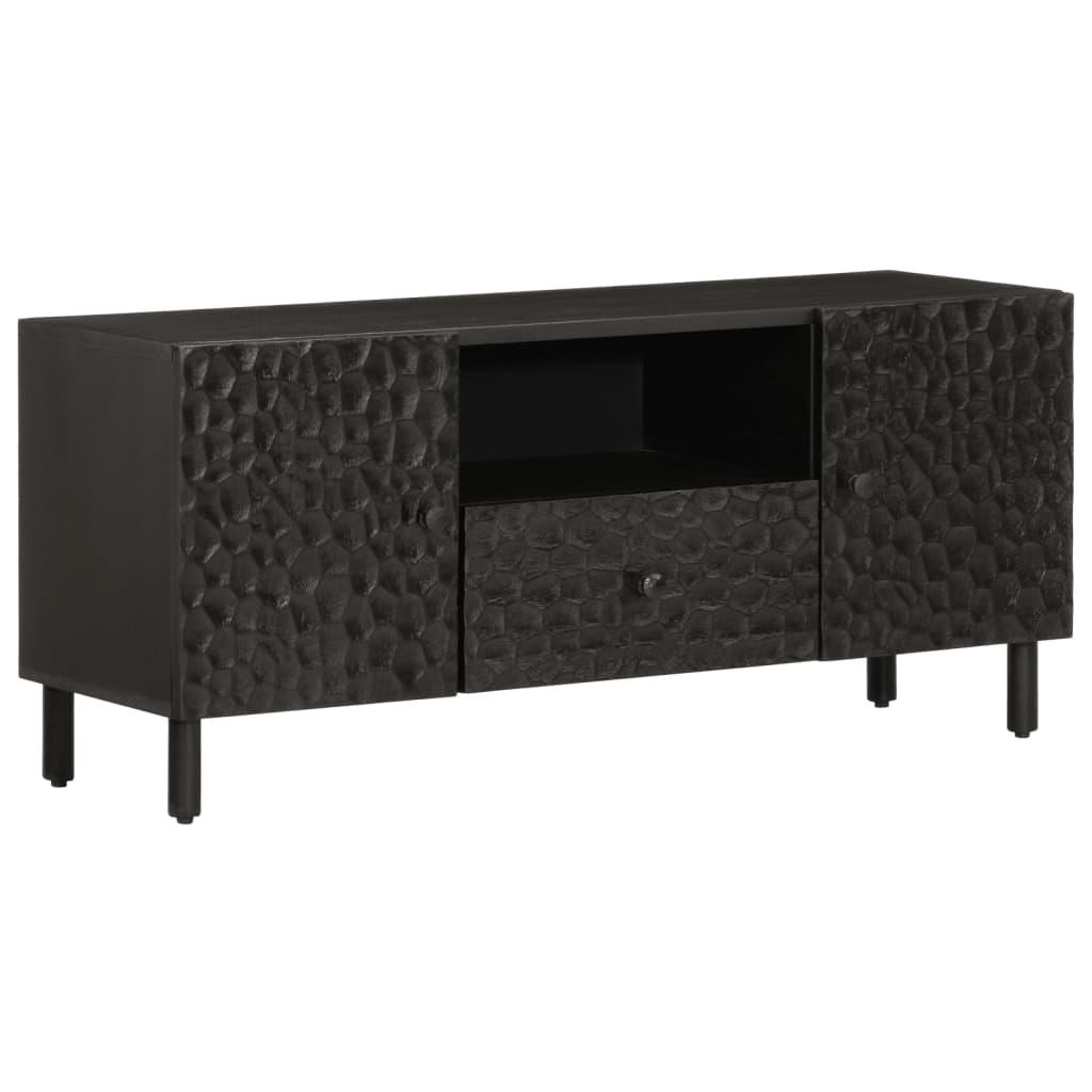 Tv Bord 105x33x46 Cm Massivt Mangotræ Sort