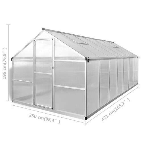 Drivhus 10,53 m² forstærket aluminium