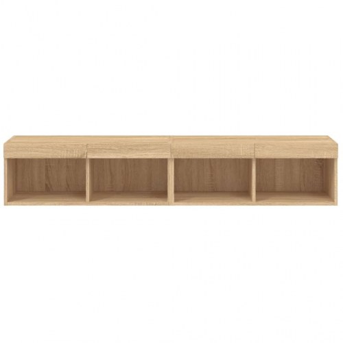 TV-borde med LED-lys 2 stk. 80 x 30 x 30 cm - sonoma-eg