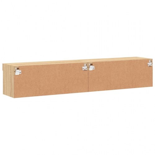 TV-borde med LED-lys 2 stk. 80 x 30 x 30 cm - sonoma-eg